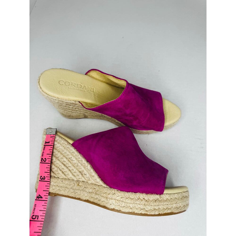 Cordani Easton Fuchsia Suede Espadrille Wedge Sandals Women’s Sz 37 - Picture 5 of 11